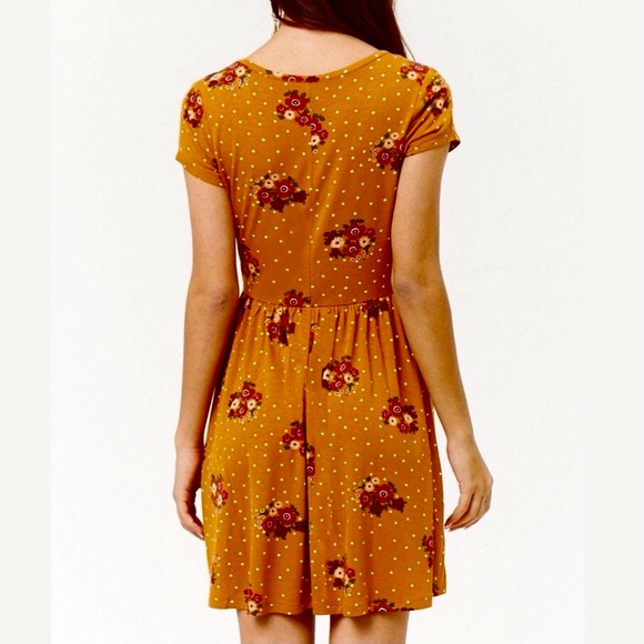 Forever 21 Burnt Orange Floral Polka Dot Dress - Picture 3 of 8
